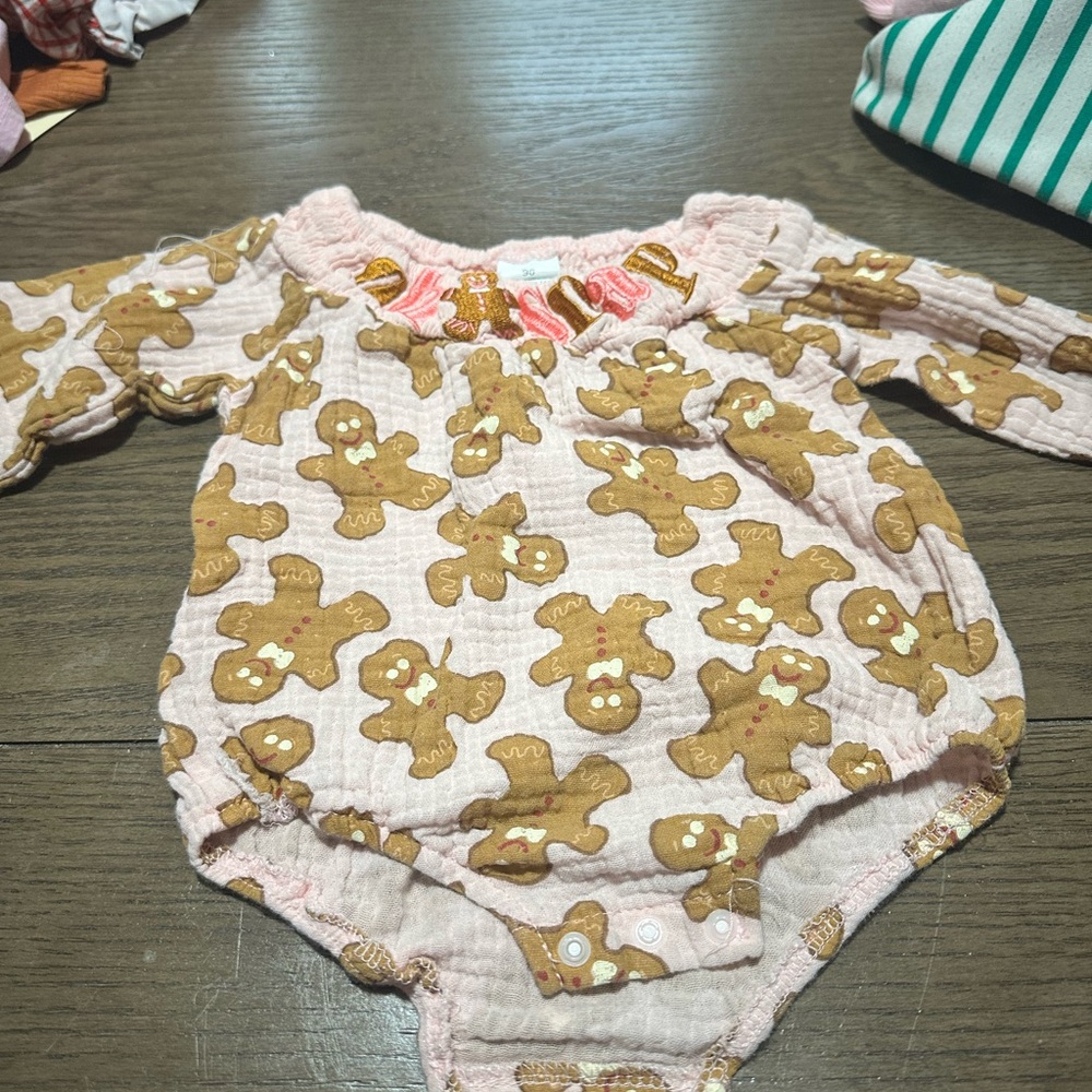 Gingerbread Patterned Kids One Piece